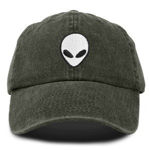 Dalix Alien Embroidered UFO Dad Hat Cotton Baseball Cap Adjustable Mens - 1 of 4