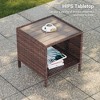 Sonkuki 7-Piece Patio Conversation Set Outdoor Wicker Rattan Furniture Set with Coffee and Side Table, Ottoman and Cushion - 4 of 4