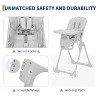 Baby High Chair, Foldable Feeding Chairs for Babies and Toddlers, Adjustable Height/Backrest/Footrest, Removable Tray, Fast Folding Kids Chair - 4 of 4