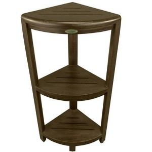 DecoTeak® SnazzyCorner® 33" Teak Wood 3-Tier Corner Shelf in Woodland Brown Finish - 1 of 4