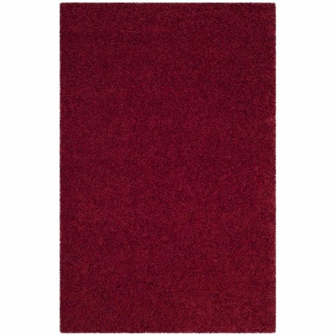 Athens Shag Sga119 Power Loomed Indoor Area Rug - Red - 4'x6 ...