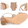 Perphy Women's Glitter Open Toe Criss Cross Strap Chunky Heel Sandals - 3 of 4