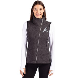 Atlanta Braves Cutter & Buck Mainsail Sweater Knit Womens Asymmetrical Vest - 1 of 1