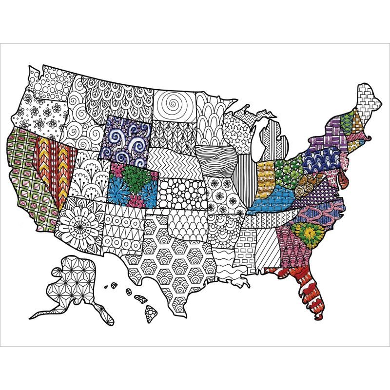 Design Works/Zenbroidery Stamped Embroidery Kit 14"X18"-Usa Map, 3 of 4