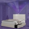 Okak Platform Bed Frame Upholstered Bed with Adjustable Height Headboard and USB Charger Music Speaker Star Projector 4 drawers Noise-Free - 3 of 4