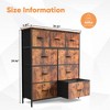 DOMETOUR Dresser for Bedroom 9 Drawer Fabric Storage Tower, Storage Cabinet Tall Chest Organizer Unit Bins Living Room Entryway Closet-Gray - 4 of 4