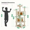 Mewoofun 54in Cat Tree, Indoor Cat High-Rise Multi-story Tower, Pet Playroom with Large Apartment,19.7"*19.7"*54" - 4 of 4