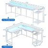 68 inch Gaming Desk with Power Outlet, Reversible L Shaped Desk with Monitor Stand & Storage Shelves, Corner Computer Desk - 3 of 4
