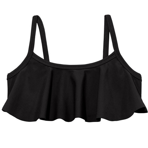 City Threads USA-Made UPF 50+ Girls Flounce Bikini Top - image 1 of 4