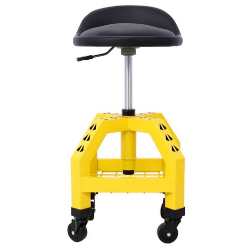 Rolling Shop Stool For Garage With Casters Adjustable Height 360 Swivel Shop Seat With Tool Tray Storage Lower Shelf Ergonomic Padding Yellow Target