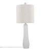 LumiSource (Set of 2) Pearl 29" Contemporary Table Lamps Matte White Poly, Natural Shell and White Linen Shade - 4 of 4