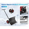 29in Wide Snow Shovel with Wheels, 20in Tall Steel Blade, 5-Position Angling Blade & Single Handle, Snow Plow for Clearing Driveway Sidewalks - 2 of 4
