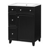 JUJABU 24-Inch Modern Bathroom Vanity Cabinet with Ceramic Sink, 2 Drawers and 1 Door - 2 of 4