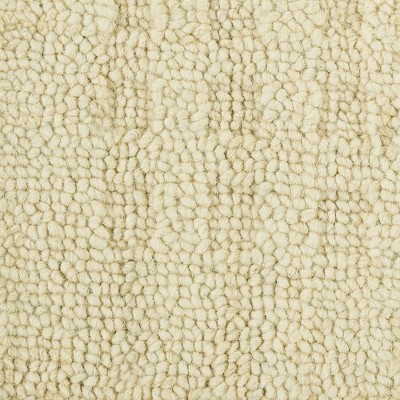 Handmade Ivory Wool Runner Rug with Shadowbox Design