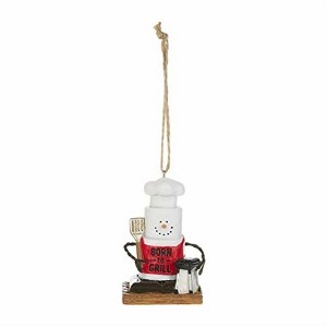 Ganz S'mores Resin Holiday Ornament, Born to Grill Snowman - 1 of 1