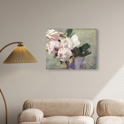 Vintage Classic Roses Oil Painting on Gallery Wrapped Canvas