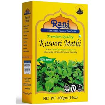 Fenugreek Leaves Dried (Kasoori Methi) - 14oz (400g) - Rani Brand Authentic Indian Products