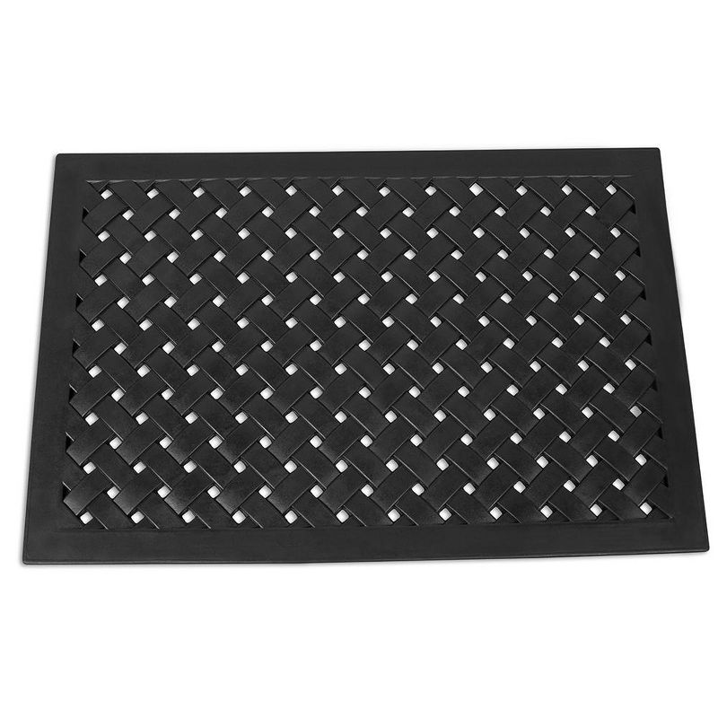 BIRDROCK HOME 24 x 36 Rubber Doormat with Basket Weave Design - black, 4 of 6