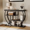 Entryway Table with Storage, Industrial 4-Tier Narrow Console Table Behind Couch with Half-Circle Base & Storage Shelves for Hallway, Foyer - 3 of 4