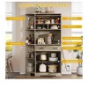 Tall Wood Pantry Cabinet with Adjustable Shelves and Drawers, Freestanding Organizer, Versatile Storage for Kitchen, Dining, or Living Room, Grey - 4 of 4