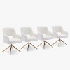 WestinTrends Genevieve Mid-Century Modern Upholstered Boucle Swivel Accent Chair (Set of 4) - 3 of 4