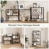Tangkula 2PCS Foldable Storage Shelf w/ Wheels Adjustable Shelves Metal Shelving Unit - 3 of 4