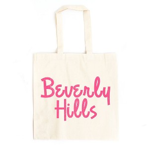 City Creek Prints Beverly Hills Cursive Canvas Tote Bag - 15x16 - Natural - 1 of 2