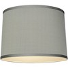 Springcrest Platinum Gray Medium Dupioni Silk Lamp Shade 13" Top x 14" Bottom x 10" Slant x 10" High (Spider) Replacement with Harp and Finial - 3 of 4
