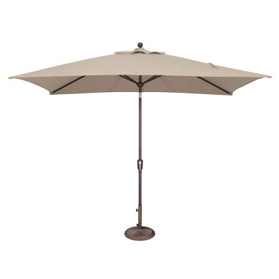 SimplyShade Catalina 120" Octagon Push Button Tilt Umbrella in Black/Beige