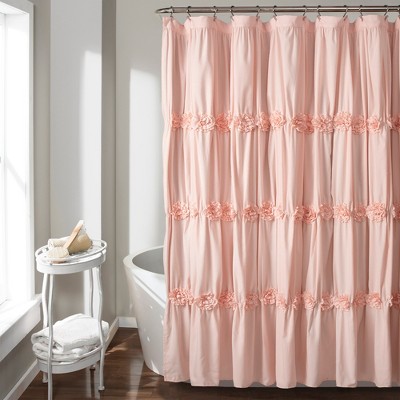 Darla Texture Shower Curtain Blush Pink - Lush Décor