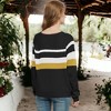 Anna-Kaci Women's Long Sleeve Color Block Striped Casual Pullover Sweater for Casual Looks - 3 of 4