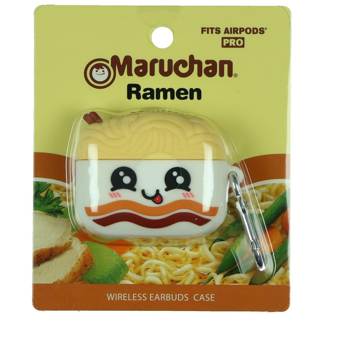 Maruchan Wireless Earbud Case Instant Lunch Holder With Carabiner White