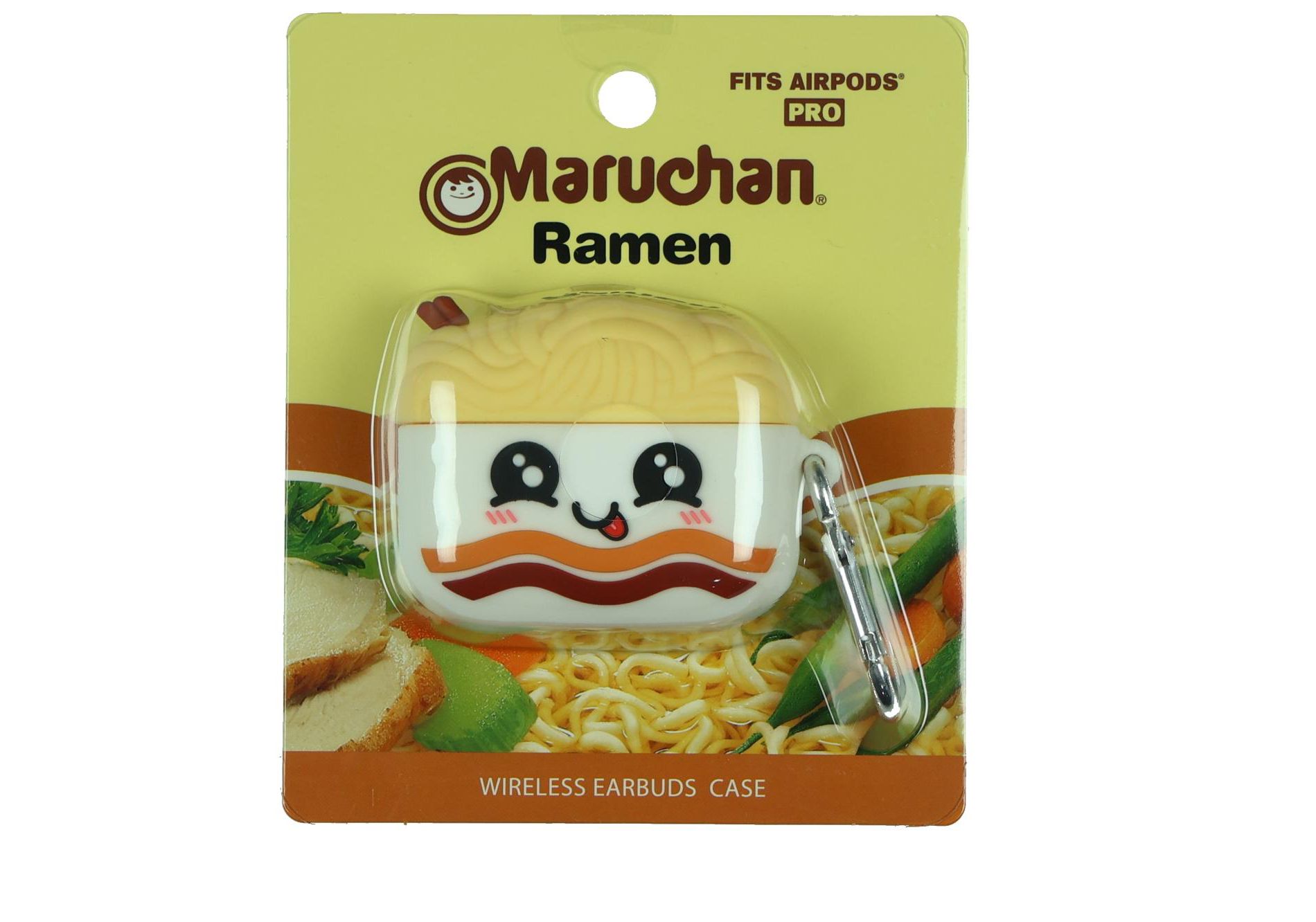Maruchan Wireless Earbud Case Instant Lunch Holder With Carabiner White