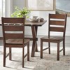Buylateral Set of 2 Mandeville Solid Wood Dining Chair Brown: Rubberwood Frame, Farmhouse Style, Armless Design - 2 of 4