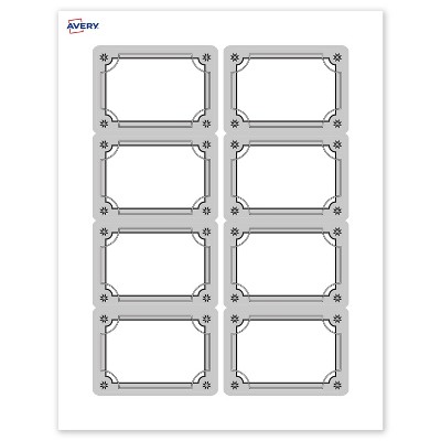 Avery Name Tags,  2-1/3" x 3-3/8", Silver-Metallic Black, Matte, 80