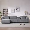 124" Chenille Modular L-Shaped Sectional Sofa with Storage Console, Movable Ottoman, USB & Wireless Charging - 2 of 4