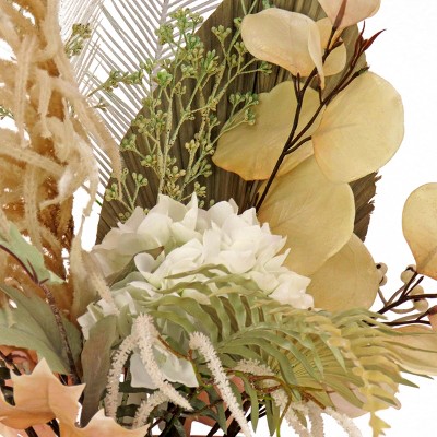 32" Green and Beige Artificial Palm and Fern in Ceramic Pot