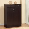 TiramisuBest Shoe Storage Cabinet Home Shoe Organizer Five Shelves Two Drawers Curved Metal Handles in Red,Espresso - 2 of 4