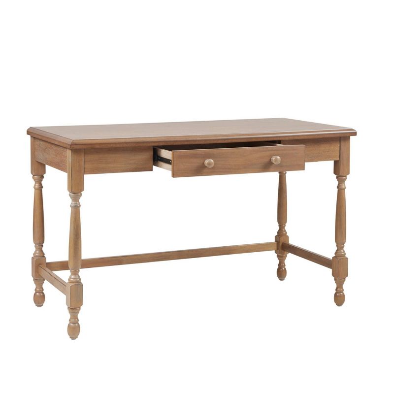 Tabitha Solid Wood Desk with 1 Drawer and Turned Legs Natural - Martha Stewart, 4 of 11