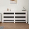vidaXL Radiator Cover - White Solid Pine Wood Decorative Shelf with Modern Slat Design, Dimension 66.5"x7.5"x33.1" - 3 of 4