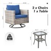 XIZZI Patio Outdoor Swivel Rocking Chairs Set of 2 with Side Table, 3 Pieces PE Rattan Wicker Patio Bistro Set with 360 Degree Rotation Chairs - 4 of 4