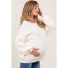 Pinkblush Cream Balloon Sleeve Boat Neck Knit Maternity Sweater - 4 of 4
