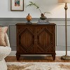 TiramisuBest 33.6" Retro Wooden Sideboard Buffet Cabinet, Storage Console for Living, Entryway, Dining Room, Walnut - 2 of 4