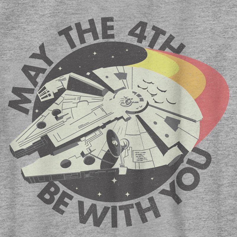 Boy's Star Wars Retro Millennium Falcon May the 4th Be With You T-Shirt, 2 of 6