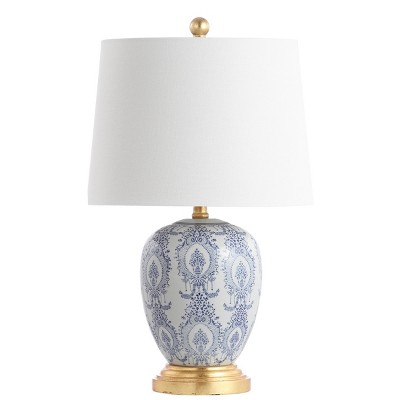 Kalel Blue and White Ceramic Table Lamp Set with Empire Shade