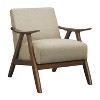 Modern Home Furniture Light Brown Fabric Upholstered 1pc Accent Chair Walnut Finish Wood - 3 of 4
