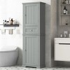 PAGED Storage Cabinet Tall Bathroom Organizer with Drawer, Adjustable Shelves and 2 Doors, Freestanding Bookshelf Storage Unit for Room - 2 of 4