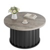 GustoWave Small Coffee Table, Round Center Table with Metal Base for Small Space, Apartment - 3 of 4
