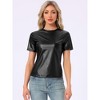 Allegra K Women's Party Metallic Short Sleeve Textured Shiny T-shirts - 3 of 4