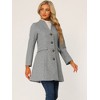 INSPIRE CHIC Women's Elegant Winter V Neck Single Breasted Long Overcoat - 3 of 4